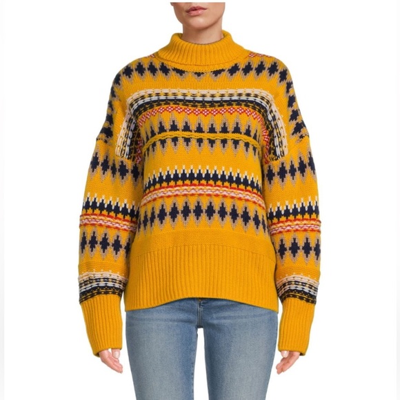 NWT RAG & BONE Willow Fair Isle wool turtleneck sweater $475. - Picture 5 of 8